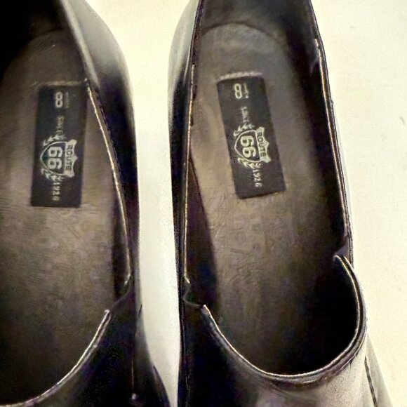 Route 66 Black Chunky Heel Loafers Vintage Y2k Platform Shoe Size 8.5 Slip On - Picture 13 of 16